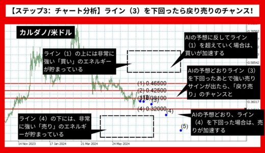 【AI予想とチャート分析】カルダノ/米ドルは0.2187まで下落？《2024年07月最新》