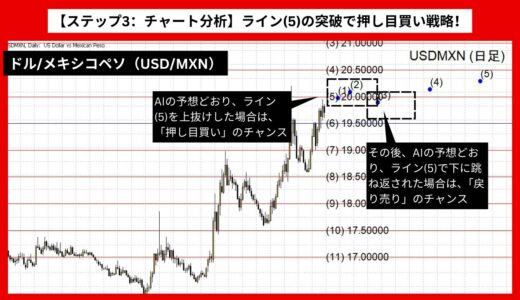 【AI予想とチャート分析】ドル/メキシコペソ（USD/MXN）は20.43まで上昇？《2024年08月最新》